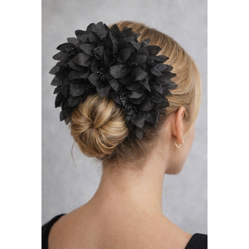 IDA SJÖSTEDT Black Floral Appliqué Headpiece NWT